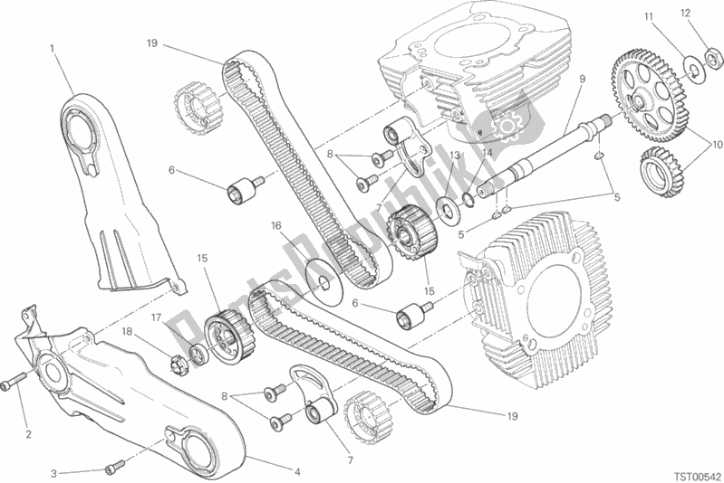 All parts for the Distribuzione of the Ducati Scrambler Flat Track PRO USA 803 2016